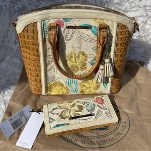 Brahmin Floral Print Handbag and Billfold, New